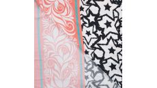 Ibiza Viscose Voile - Stars Border Stripe, Ecru