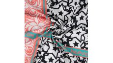 Ibiza Viscose Voile - Stars Border Stripe, Ecru