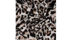 Viscose Stretch Print - Leopard, Sand