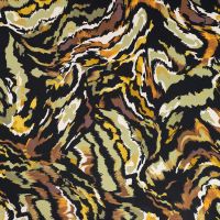 Viscose Stretch Print - Brush Stripes, Khaki