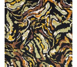 Viscose Stretch Print - Brush Stripes, Khaki
