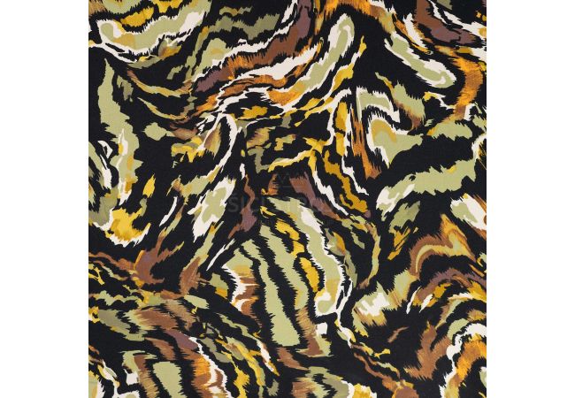 Viscose Stretch Print - Brush Stripes, Khaki