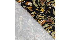 Viscose Stretch Print - Brush Stripes, Khaki