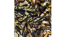 Viscose Stretch Print - Brush Stripes, Khaki