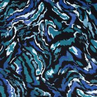 Viscose Stretch Print - Brush Stripes, Petrol