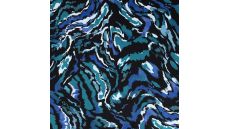 Viscose Stretch Print - Brush Stripes, Petrol