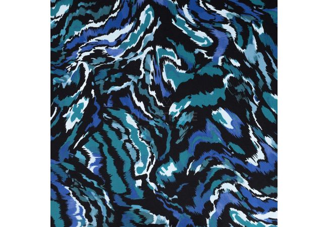 Viscose Stretch Print - Brush Stripes, Petrol