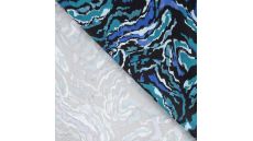 Viscose Stretch Print - Brush Stripes, Petrol