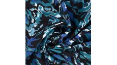Viscose Stretch Print - Brush Stripes, Petrol