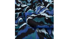 Viscose Stretch Print - Brush Stripes, Petrol