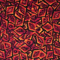 Viscose Stretch Print - Graphic Animals, Dark Red