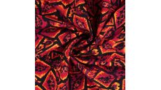 Viscose Stretch Print - Graphic Animals, Dark Red