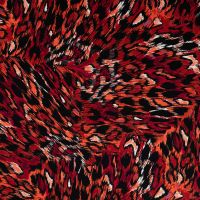 Viscose Twill Print - Leopard, Dark Red