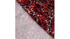 Viscose Twill Print - Leopard, Dark Red