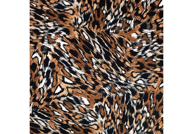 Viscose Twill Print - Leopard, Sand