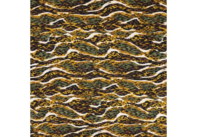 Viscose Twill Print - Leopard, Khaki