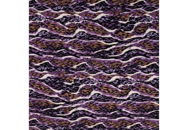 Viscose Twill Print - Leopard, Lilac