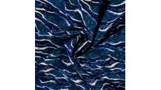 Viscose Twill Print - Leopard, Petrol