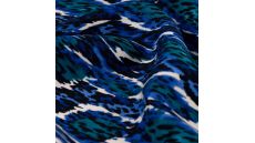 Viscose Twill Print - Leopard, Petrol