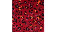 Viscose Twill Print - Leopard, Dark Red