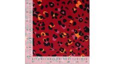 Viscose Twill Print - Leopard, Dark Red
