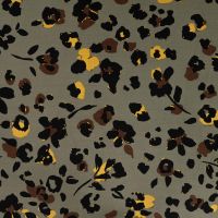 Viscose Twill Print - Leopard, Khaki