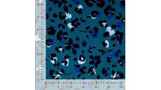 Viscose Twill Print - Leopard, Petrol