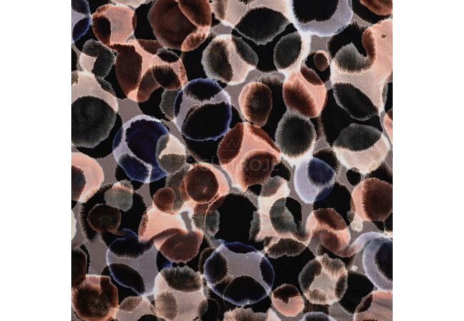 Ecovero Viscose Twill Print - Digital Circles, Dark Brown