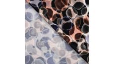 Ecovero Viscose Twill Print - Digital Circles, Dark Brown