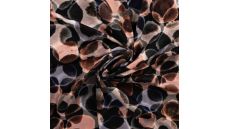 Ecovero Viscose Twill Print - Digital Circles, Dark Brown