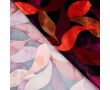 Rayon Spun Satin Print - Leaves, Dark Red