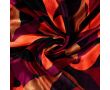 Rayon Spun Satin Print - Leaves, Dark Red