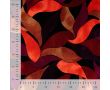 Rayon Spun Satin Print - Leaves, Dark Red