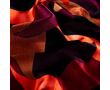 Rayon Spun Satin Print - Leaves, Dark Red
