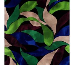 Rayon Spun Satin Print - Leaves