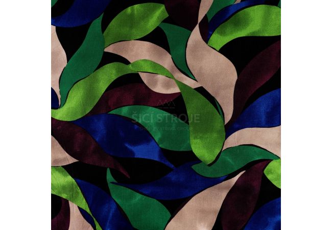 Rayon Spun Satin Print - Leaves