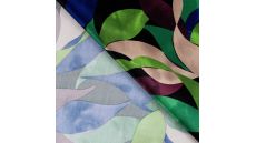 Rayon Spun Satin Print - Leaves