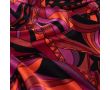Rayon Spun Satin Print - Graphic Retro, Dark Red