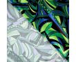 Rayon Spun Satin Print - Graphic Retro, Royal
