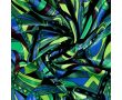 Rayon Spun Satin Print - Graphic Retro, Royal