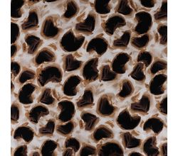 Rayon Spun Satin Print - Circles & Strokes, Sand