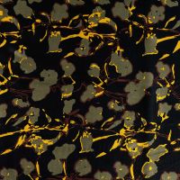 Rayon Spun Satin Print - Flowers, Khaki