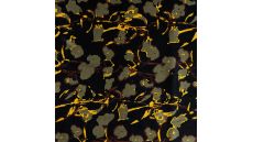 Rayon Spun Satin Print - Flowers, Khaki