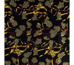Rayon Spun Satin Print - Flowers, Khaki