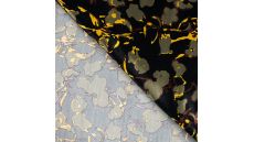 Rayon Spun Satin Print - Flowers, Khaki