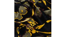 Rayon Spun Satin Print - Flowers, Khaki