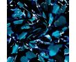 Rayon Spun Satin Print - Flowers, Light Petrol