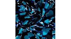 Rayon Spun Satin Print - Flowers, Light Petrol