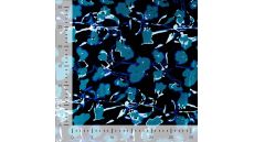 Rayon Spun Satin Print - Flowers, Light Petrol