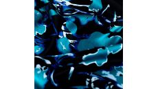 Rayon Spun Satin Print - Flowers, Light Petrol